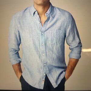 RED and WHITE STRIPE J. Crew Slim Baird McNutt Irish linen shirt